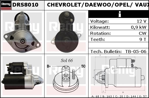 DELCO REMY Starter DRS8040N